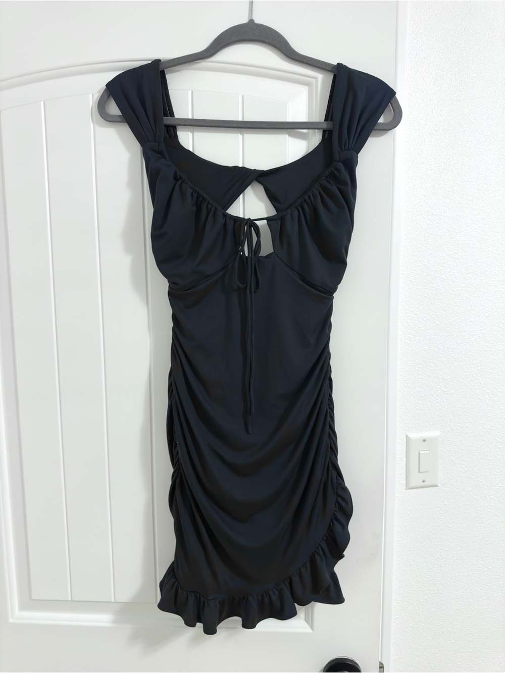 Urban Outfitters Black Ruched Mini Dress